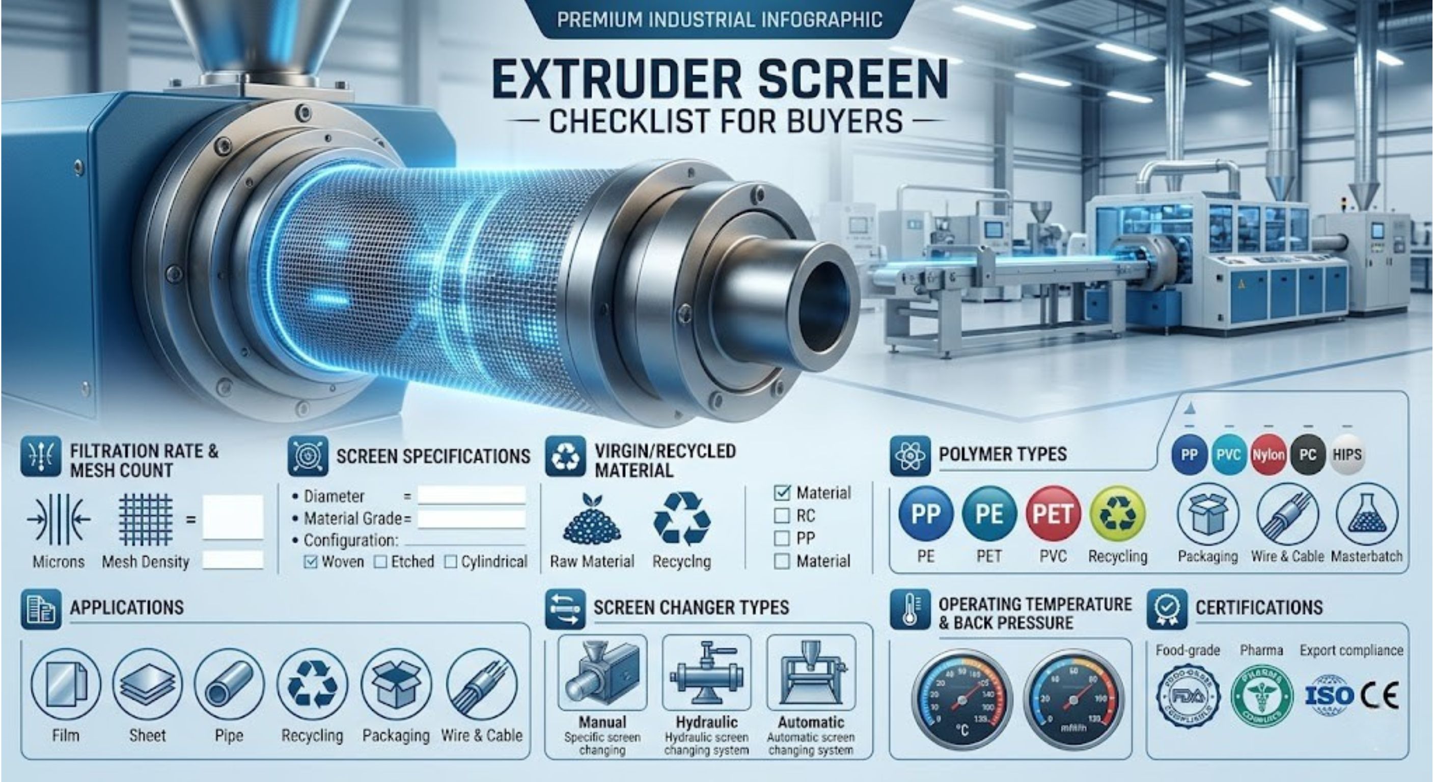 Extruder Screen Buyers Checklist